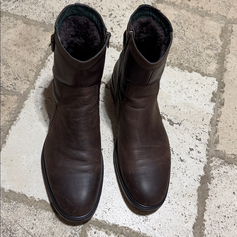 Johnston & Murphy® 1850 J&M 100% genuine shearling Leather Boot Dark Brown
